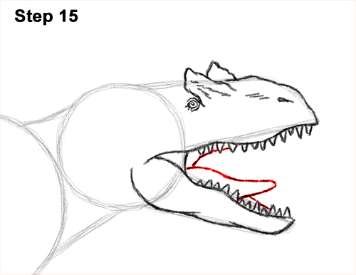 Draw Allosaurus Dinosaur Running 15 How to Draw Allosaurus Dinosaur Running Mouth Teeth 15