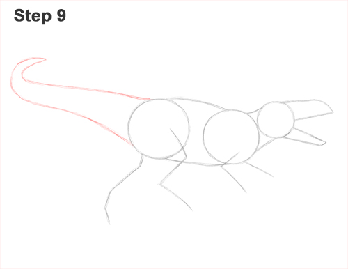 How to Draw Allosaurus Dinosaur Running Mouth Teeth 9