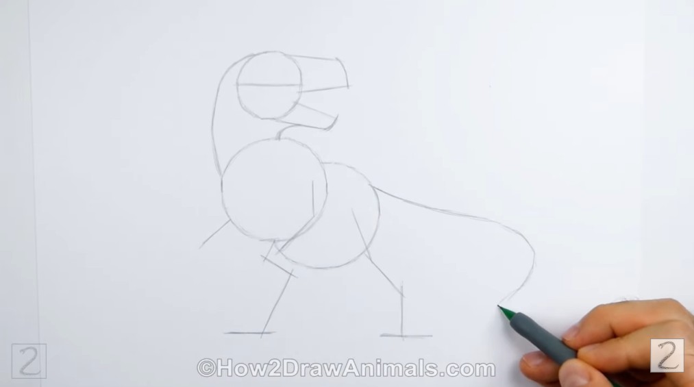 Guidelines Initial Pencil Sketch How to Draw an Allosaurus Guidelines