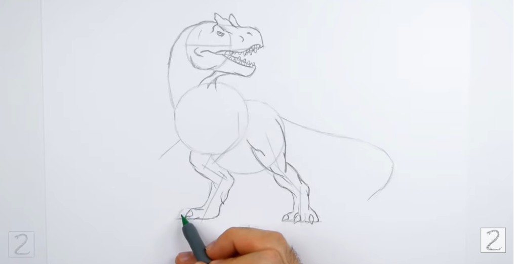 Add the Legs How to Draw Allosaurus Legs