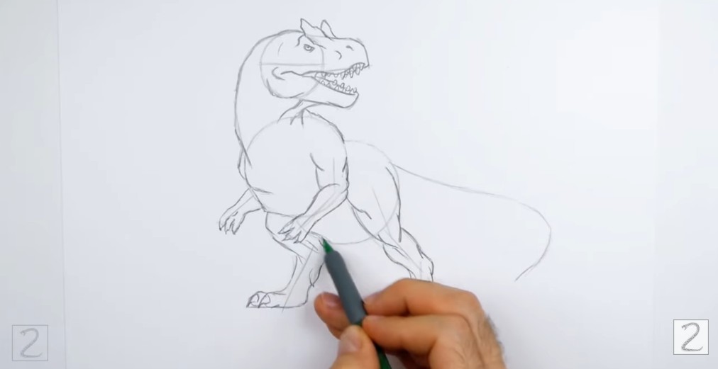 Add the Arms How to Draw Allosaurus Arms