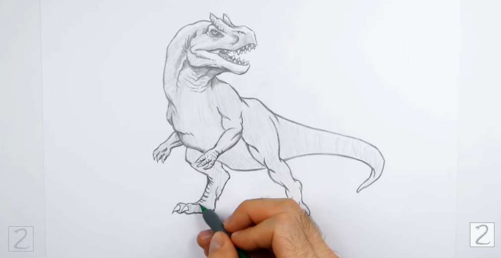 Continue Adding Shading and Details Add Shading and Details to Allosaurus