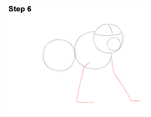 How to Draw an Olive Chacma Baboon Monkey Walking 6