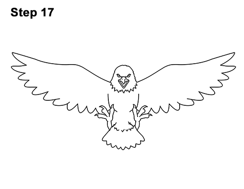 Draw a Bald Eagle 17 How to Draw Angry Cartoon Bald Eagle Flying Wings Talons 17