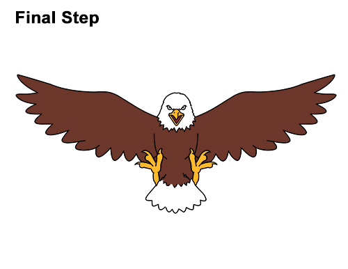Draw a Bald Eagle How to Draw Angry Cartoon Bald Eagle Flying Wings Talons