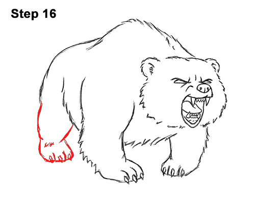 Draw Angry Cartoon Bear 16 Draw Angry Mean Growling Roaring Cartoon Bear 16