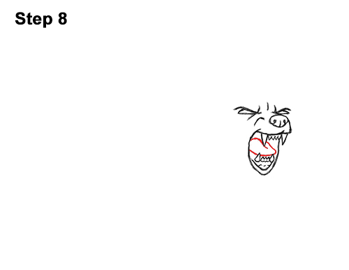 Draw Angry Mean Growling Roaring Cartoon Bear 8