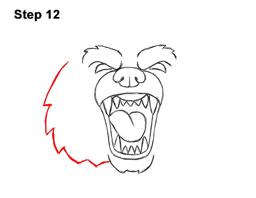 Draw Angry Cartoon Bear Roaring 12 How to Draw a Cartoon Grizzly Bear Head Roaring 12