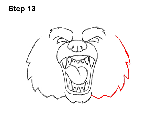 Draw Angry Cartoon Bear Roaring 13 How to Draw a Cartoon Grizzly Bear Head Roaring 13