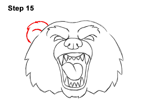 Draw Angry Cartoon Bear Roaring 15 How to Draw a Cartoon Grizzly Bear Head Roaring 15