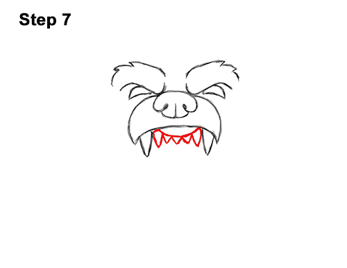 How to Draw a Cartoon Grizzly Bear Head Roaring 7