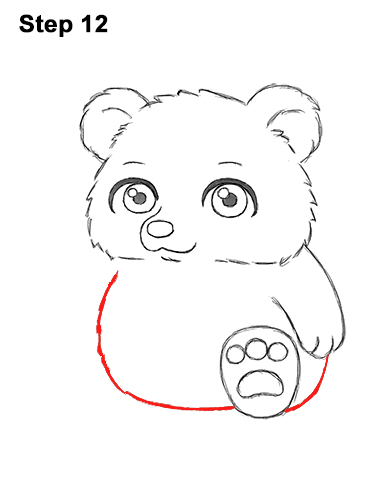 Draw a Cartoon Teddy Bear Sitting 12 How to Draw a Cute Little Mini Chibi Cartoon Brown Bear Cub 12