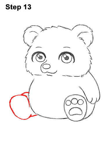 Draw a Cartoon Teddy Bear Sitting 13 How to Draw a Cute Little Mini Chibi Cartoon Brown Bear Cub 13
