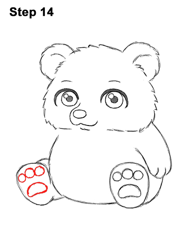 Draw a Cartoon Teddy Bear Sitting 14 How to Draw a Cute Little Mini Chibi Cartoon Brown Bear Cub 14