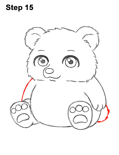 Draw a Cartoon Teddy Bear Sitting 15 How to Draw a Cute Little Mini Chibi Cartoon Brown Bear Cub 15