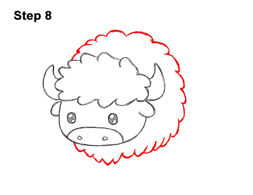 Draw a Cartoon Bison 8 How to Draw Cute Cartoon Bison Buffalo 8