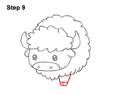 Draw a Cartoon Bison 9 How to Draw Cute Cartoon Bison Buffalo 9