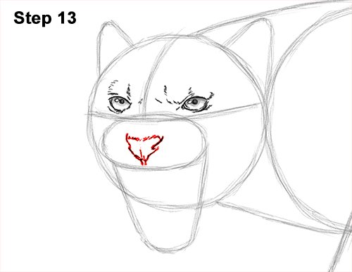 Draw a Black Panther Roaring 13 How to Draw an Angry Black Panther Roaring 13