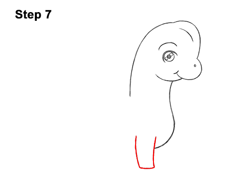 Draw a Cute Cartoon Brachiosaurus Dinosaur 7 How to Draw a Cute Cartoon Brachiosaurus Dinosaur Chibi Kawaii 7