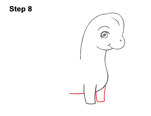 Draw a Cute Cartoon Brachiosaurus Dinosaur 8 How to Draw a Cute Cartoon Brachiosaurus Dinosaur Chibi Kawaii 8