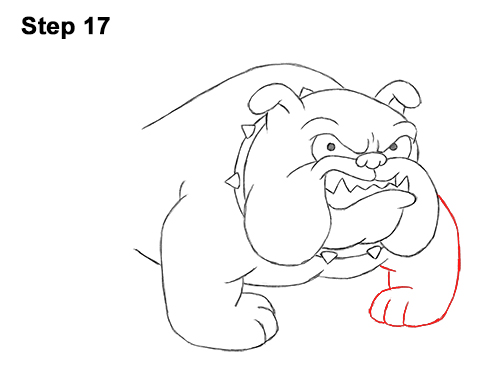 Draw Cartoon Bulldog Tough Mean Dog 17