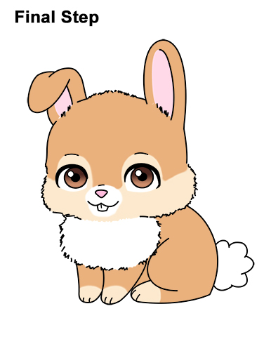 Draw Cartoon Bunny Rabbit Draw Cute Cartoon Bunny Rabbit Chibi Little Mini