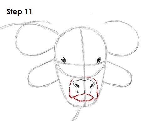 Draw African Cape Buffalo 11