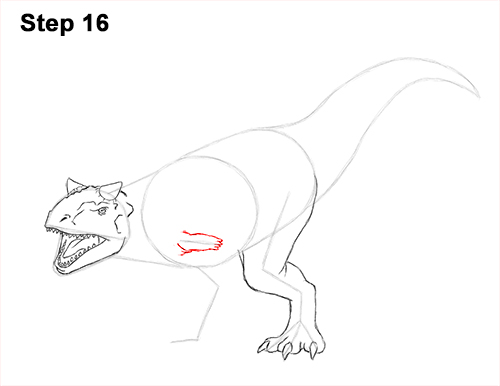 Draw Carnotaurus Dinosaur 16