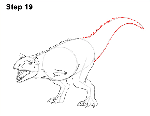 Draw Carnotaurus Dinosaur 19