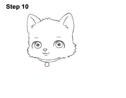Cartoon Cat 10 Draw White Cartoon Cat Kitten Kitty 10