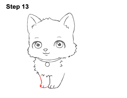 Cartoon Cat 13 Draw White Cartoon Cat Kitten Kitty 13