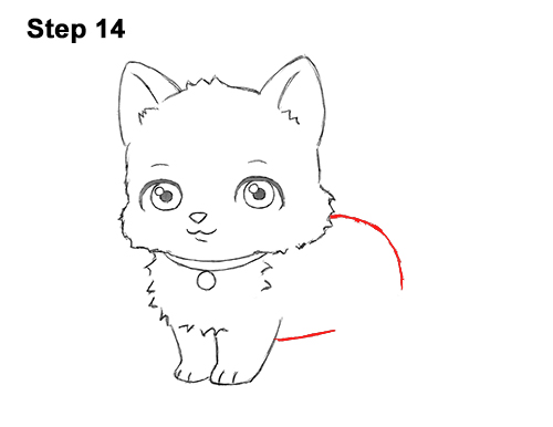 Cartoon Cat 14 Draw White Cartoon Cat Kitten Kitty 14