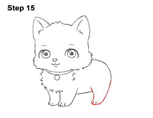 Cartoon Cat 15 Draw White Cartoon Cat Kitten Kitty 15
