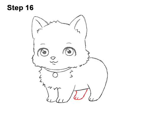 Cartoon Cat 16 Draw White Cartoon Cat Kitten Kitty 16