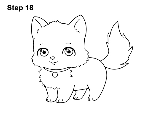 Cartoon Cat 18 Draw White Cartoon Cat Kitten Kitty 18