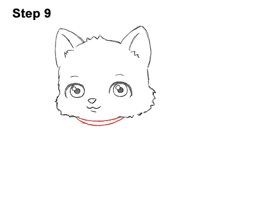 Cartoon Cat 9 Draw White Cartoon Cat Kitten Kitty 9