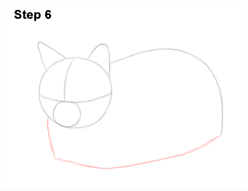 Draw a Cat Kitten Lying Bread Loaf 6 How to Draw a Tabby Kitty Cat Sitting Laying Roosting 6