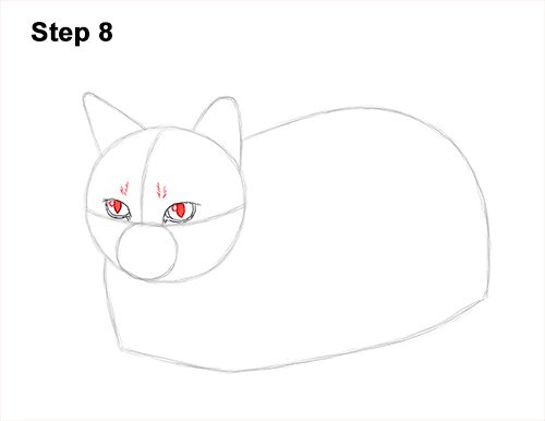 Draw a Cat Kitten Lying Bread Loaf 8 How to Draw a Tabby Kitty Cat Sitting Laying Roosting 8