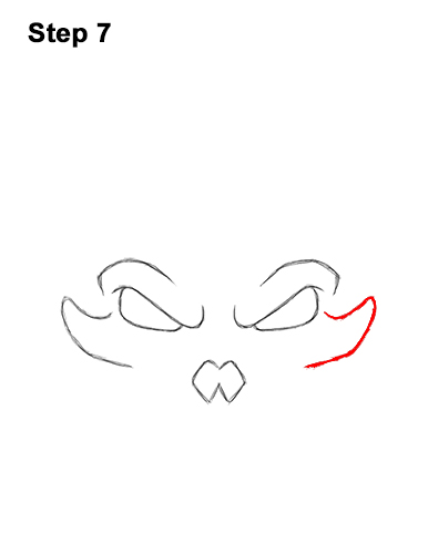 How to Draw Scary Cartoon Cat Skull Halloween 7