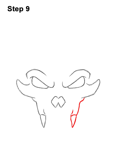 How to Draw Scary Cartoon Cat Skull Halloween 9