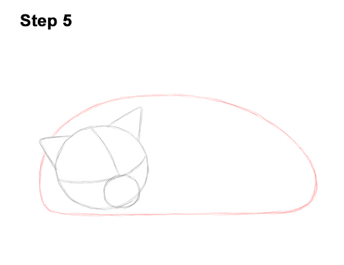 How to Draw a Cat Kitten Sleeping 5