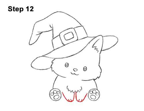 Draw a Cartoon Kitty Cat Hat Halloween 12 How to Draw Cute Cartoon Cat Kitten Witch Hat Halloween 12