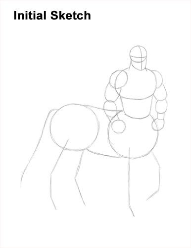 How to Draw a Centaur Horse Human Mythology Guide Lines