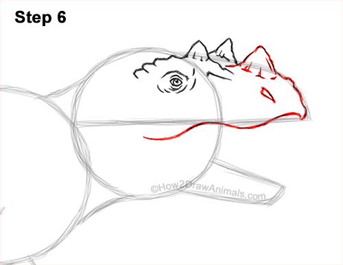 How to Draw a Ceratosaurus Dinosaur Walking Side View 6
