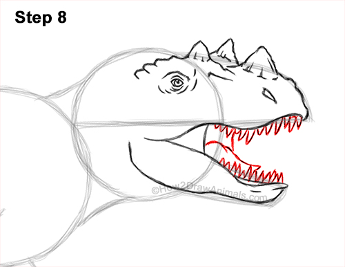 Draw a Ceratosaurus Dinosaur 8 How to Draw a Ceratosaurus Dinosaur Walking Side View 8