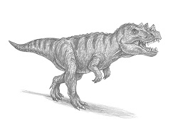 How to Draw a Ceratosaurus Dinosaur Walking Side View