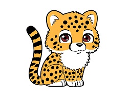 How to Draw a Cute Cartoon Cheetah Sitting Chibi Kawaii
