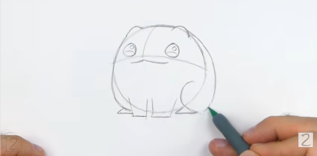 How to Draw a Chibi Frog Torso and Hind Legs
