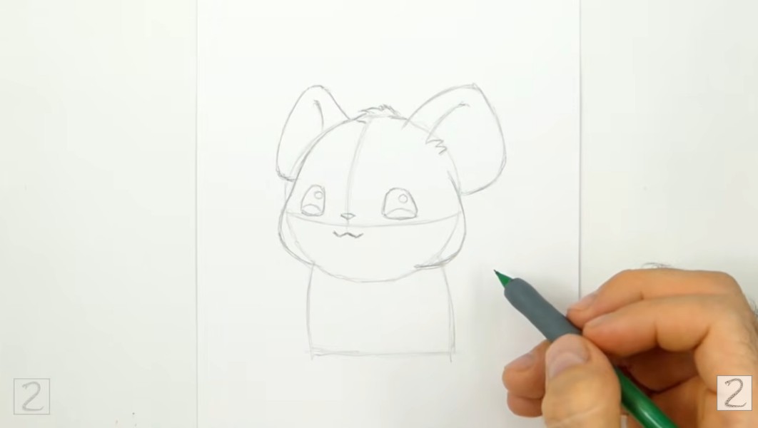 How to Draw Chibi Mouse Ears and Head