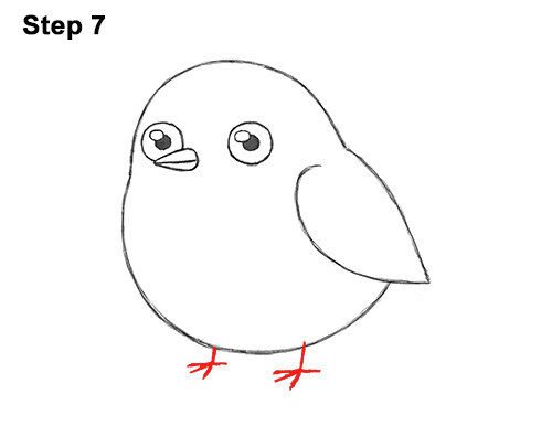 Cute Cartoon Chickadee Bird Drawing 7 Draw Cute Cartoon Chibi Little Mini Chickadee Bird 7